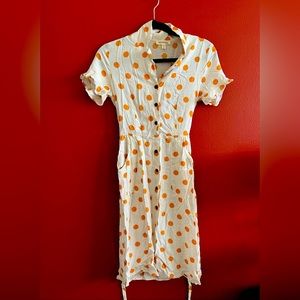 Polka dots- midi- dress- pockets